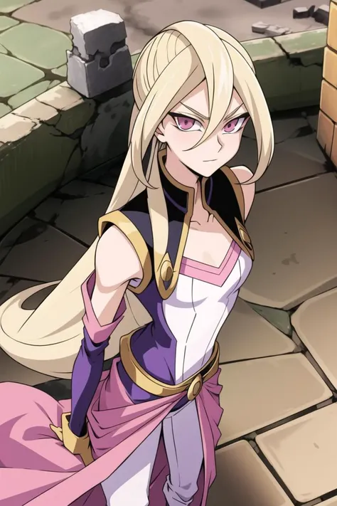masterpiece, best quality,<lora:Copy of TSisters-000019:0.7>,
Gloria Tyler, blonde hair, pink eyes, smirk, long hair, small breasts, (clothes, clothing :1.4 ) , holding card, posing,
bare arms, (ruins),((( pov ))), looking at viewer, ( on floor ), sfw