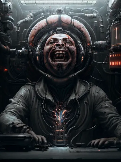 (extremely detailed CG unity 8k wallpaper, hasselblad award winner), detailed full-length photo of a (mad 40 years old man), Soviet scientist conducts a ((crazy experiment)), <lora:stylepunk_BioPunkAI:1>, stands in a futuristic laboratory, disdain and angry, serious look, bloody experiment, ((crazy scientist with crazy eyes)), (close up), ((evil grin)), electricity everywhere, cinematic lighting, ambient soft lighting, dramatic lighting, diffused soft lighting, ((the horrific consequences) of the experiment around), elite, rich, highly detailed, intricate, small breasts, 8k HD, full body 8k render, photorealistic digital art trending on Artstation 8k HD high definition detailed realistic, masterpiece, high quality, sharp focus, hdr, cinema shot, trending on ArtStation, Intricate, High Detail, Sharp focus, dramatic, photorealistic painting art by midjourney