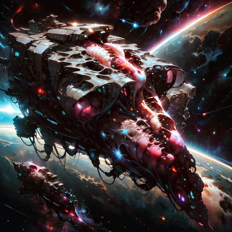 <lora:BioPunkAI:.9>   BioPunkAI
spaceship in space, stars