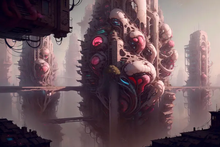 <lora:BioPunkAI:.9> BioPunkAI street city