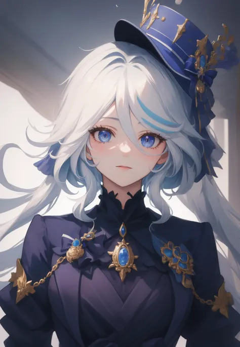 (absurdres, highres, ultra detailed, masterpiece, best quality:1.4),(detailed background),high contrast,(best illumination, an extremely delicate and beautiful),((cinematic light)),dramatic light,hyper detail,intricate details,1girl BREAK <lora:furina:1>,furina,focalors,