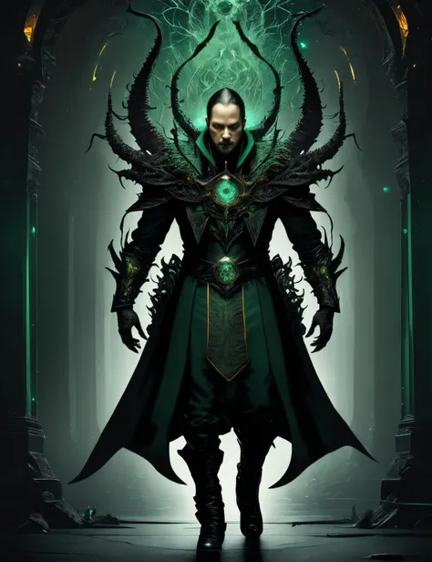 : ((best quality)), ((masterpiece)), ((realistic,digital art)), (hyper detailed),DonMD34thM4g1c4tt1r3 Sorcerer,Long textured comb-over, Transforming into a creature of power, embodying magical attributes <lora:DonMD34thM4g1c4tt1r3_v2-000009:0.85>