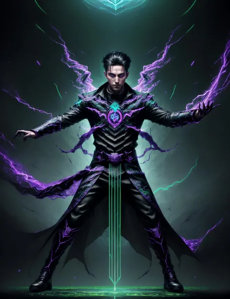 ((best quality)), ((masterpiece)), ((realistic,digital art)), (hyper detailed),DonMD34thM4g1c4tt1r3 Magus,Slicked-back hair, Engaging in an expressive and dynamic dance form from the future.<lora:DonMD34thM4g1c4tt1r3-000009:0.85>