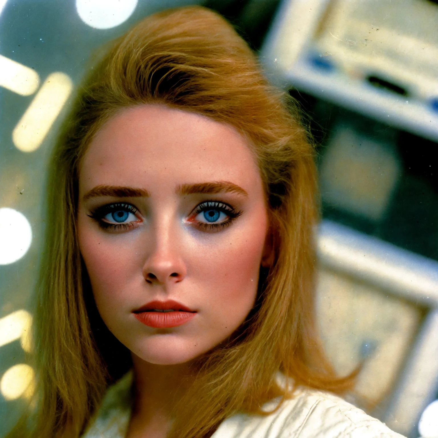 (nsfw), screencap, screengrab, beautiful woman, cute, (batteries not included), (tits), perfect nipples, (gritty color palette), sci-fi, (intricate detail:0.85), masterpiece, (flea market), best quality, (realistic), cyber punk style, blade runner, (perfect face), (Elizabeth Olsen:0.97), white (nasa) space suit, (perfect hands:0.7), 90's, (Analog Style:1.17), candid photo, high contrast, HDR, (texture:0.51), subsurface scattering, award-winning photograph, Polaroid