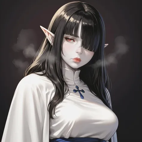 score_9, score_8_up, score_7, score_6, score_5, Score_4, rating_safe,
1girl, solo, female, (dark elf),drow, mature female, motherly, mommy,
((pale white skin)), ((white skin)), (skindentation),
long hair, (black hair), (hair over one eye), (blunt bangs), red eyes,
seductive eyes,
thick lips,closed mouth, prideful aroused, horny, ((tired)),
((medium breasts)),
robes,
standing, default pose,
blank background, empty background,
arms behind back,
((headshot)), (portrait),
<lora:Vanillaware_all_in_one_PonyXL_style_v01:0.2>, <lora:Turtle.Fish.Paint_Hirame_Sensei_Assorted_Doujins_Art_Style_Blend_PonyXL:0.2>, <lora:style_nijiserenepastel:0.2> style, <lora:Syvaron:0.2>, <lora:ratatatat74_mr.skulls_MY_HERO_HAREM_Doujin_Artstyle_PonyXL:0.2> <lora:ra_xl_v2:0.2>
<lora:ntl_pdxl:0.2> ntl_style <lora:Kuromisakaijou_Ikezaki_Misas_Niedenka_Series_Doujin_Artstyle_Blend_PonyXL:0.2>
<lora:KrekkovLycoXL:0.2> steaming body