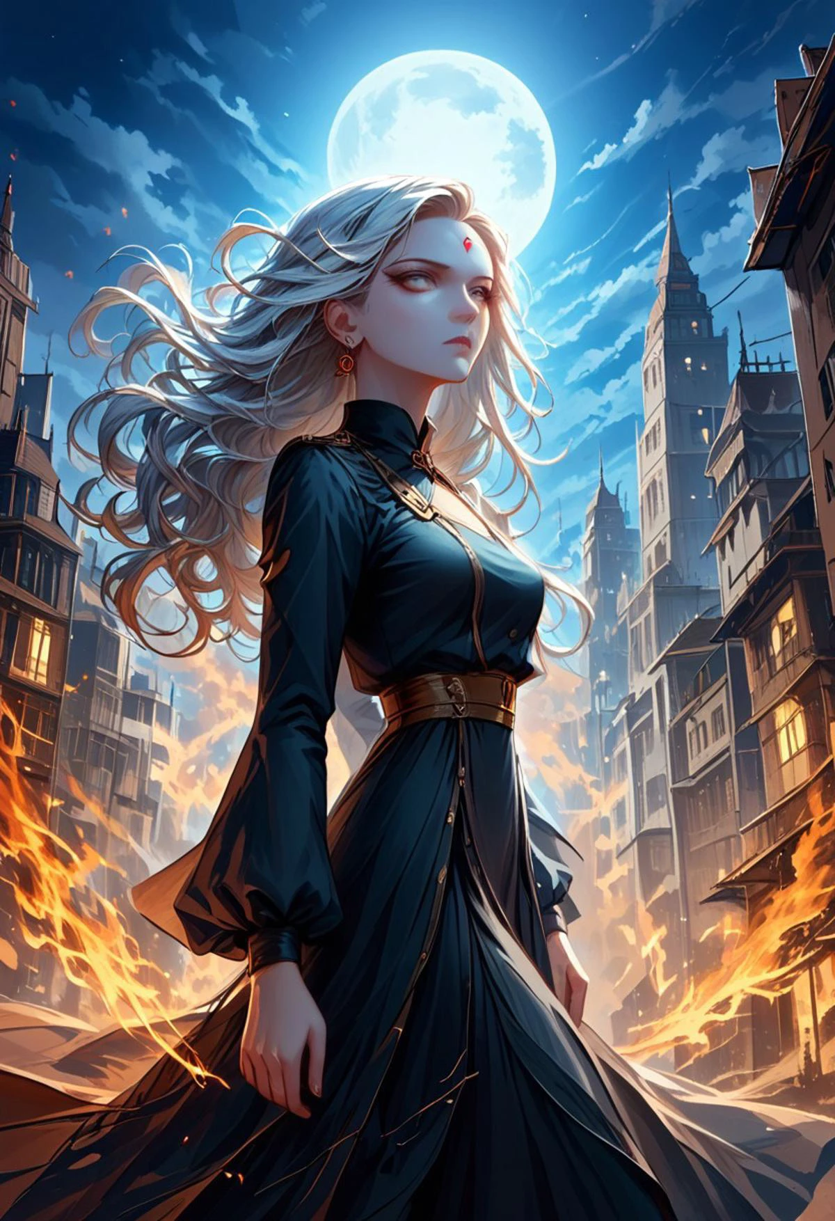 score_9, score_8_up, score_7_up,,
1girl, portrait, beautiful witch goddess floating above a city on fire, full body, flowing pale hair, summoning magical balls of multicoloured light, techno witch, luminescent sigils etched into her skin, (long hair:1.3), glowing, war paint, pale orange ombre skin, pale eyes, city on fire at night, moon large in the sky.
<lora:Fant5yP0ny:0.6> <lora:fantasy_world_pony:0.9> <lora:Cherry-Gig:0.55> (masterpiece), ((very detailed))