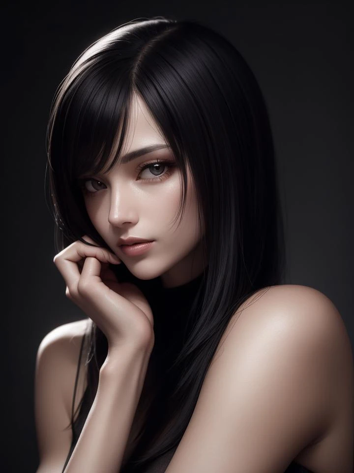 masterpiece, best quality, perfect face, beautiful face, simple background,1woman, upper body, <lora:LowRA:0.6>