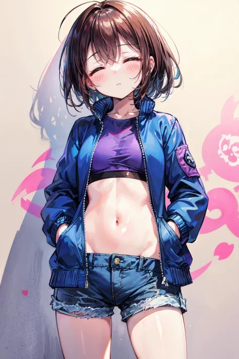 girl (showing children's print panties :1.4) Blue short hair, creampie, Sucking dick (Bulge) (boy) (no shirt) no shirt, no shirt,