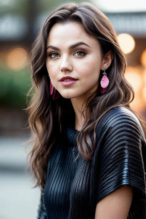 photo of extremely sexy (p0ppydrayt0n), a woman as a sexy Telegraphist, closeup portrait, Whispering Watermelon Wave Beach waves, (Slight swelling from a recent insect bite ), (( Leather pants and loose knit sweater)), (( A vibrant, bustling food court with a variety of international cuisines )), (masterpiece:1.5) (photorealistic:1.1) (bokeh) (best quality) (detailed skin texture pores hairs:1.1) (intricate) (8k) (HDR) (wallpaper) (cinematic lighting) (sharp focus), eyeliner, painted lips, (earrings)