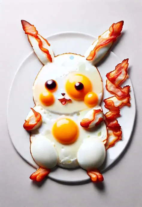 ral-friedegg, Pikachu with bacon on a plate