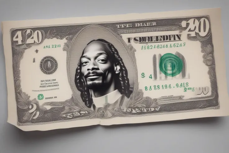 a photo of a 420 dollar Snoop Dogg bill with the numbers: "4 2 0"