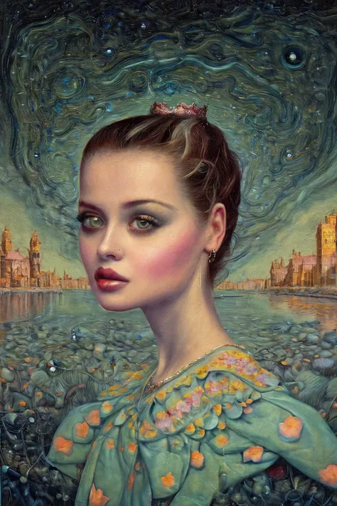 beauty woman portrait, strange fantasy, surrealistic art, artwork, masterpiece, best quality, popsurrealism art, digital painting <lora:Mark_Ryden_ArtStyle_640x960:0.9>
<lora:Alya_Loca_640x960:0.85>