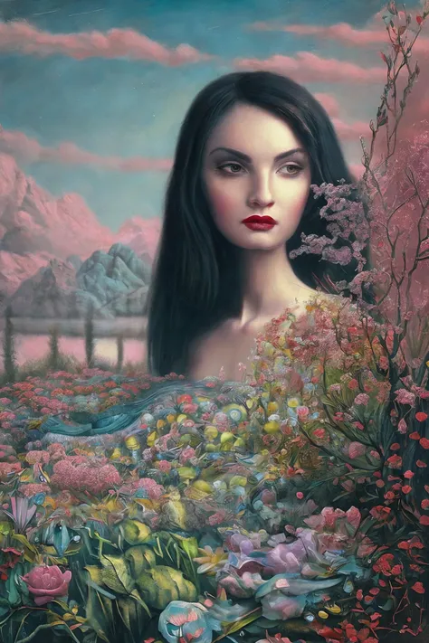 beauty woman portrait, strange fantasy, surrealistic art, artwork, masterpiece, best quality, popsurrealism art, digital painting <lora:Mark_Ryden_ArtStyle_640x960:0.8>
<lora:Irina_Aleksandrova_640x960:0.85>