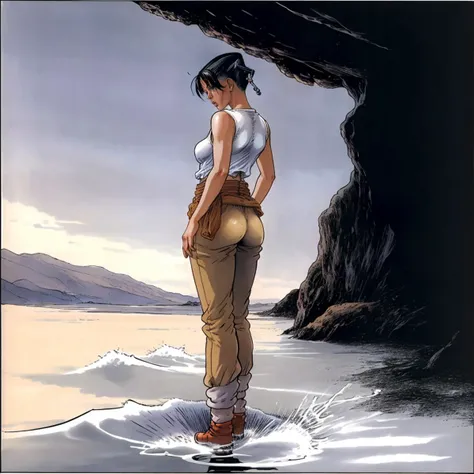 a woman standing<lora:Cyan_v1-000070:0.9> cyanstl