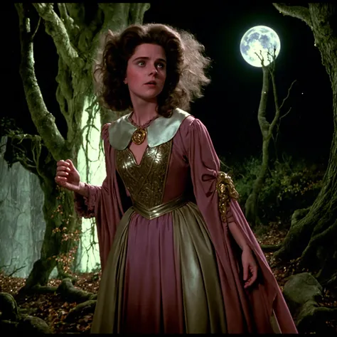 80s magical princess brunette standing dark forest moonlight movie studio
(analog film:1.5) (vhs movie) (photorealistic) (screencap) (cinematic lighting) (sharp focus)  (80sDarkFantasySD15b:1.0) <lora:80sMovieStyleLora_offset:1>