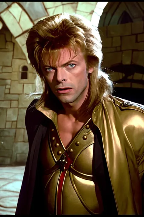 80s, portrait, male focus, blonde hair, armor, 1boy, david bowie, long hair, solo, blonde hair, indoors, medieval, fantasy, castle, upper body, movie studio
(analog film:1.3) (vhs movie) (photorealistic) (screencap) (cinematic lighting) (sharp focus), upper body <lora:80s_offset:1>