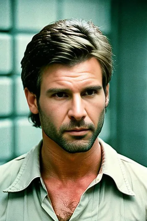 <lora:hf1nd1anasolo:0.9>, Action Film Still of a man as a prison convict with long messy hair style, wearing prison clothes, Detailed Face, (perfect detailed eyes), (highly detailed skin:1.1),  perfect Slim body, Professional Photography,  dramatic lighting, PHOTOREALISTIC, Realistic, standing in a prisoner room, RAW, analog, sharp focus, 8k, high resolution, DSLR, high quality, Fujifilm XT3, film grain, award winning, masterpiece