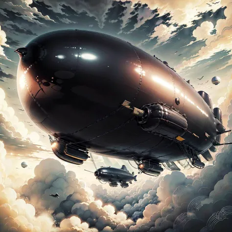 <lora:LatexAIV2:.8> LatexAI_black dirigible in skies