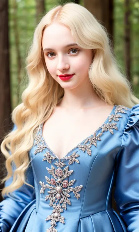 (RAW photo:1.1), (photorealistic:1.4), (best quality:1.4), E-Girls_Mansion_Vivienne, (platinum blonde hair:1.3), (Eyeliner, Eyeshadow, make-up, lipstick:1.15), beautifully detailed, professional photography, (ultra detailed), (beautiful detailed eyes:1.3), detailed face, delicate face, smooth face, (detailed facial features), 8k, (extremely delicate and beautiful), (highly detailed skin), detailed nose, detailed mouth, physically-based rendering, high resolution, uhd, dslr, high quality, depth of field, (sharpness:1.2), film grain, Fujifilm XT3, (intricately detailed Tudor Renaissance blue gown:1.4), (standing:1.2) in the woods,