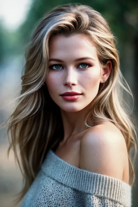 photo of beautiful (csch1ffer:0.99), a woman in a (ruins:1.1), perfect hair, hair blowing in the wind, wearing (red sweater off-shoulder), modelshoot style, (extremely detailed CG unity 8k wallpaper), professional majestic (photography by cindy sherman:1.1), (Panasonic Lumix G7 Mirrorless Camera), 24mm, exposure blend, hdr, faded, extremely intricate, High Detail, Sharp focus, dramatic, soft cinematic light, (looking at viewer), (detailed pupils), cute smile, 24mm, 4k textures, soft cinematic light, adobe lightroom, photolab, elegant, ((((cinematic look)))), soothing tones, insane details, hyperdetailed, low contrast