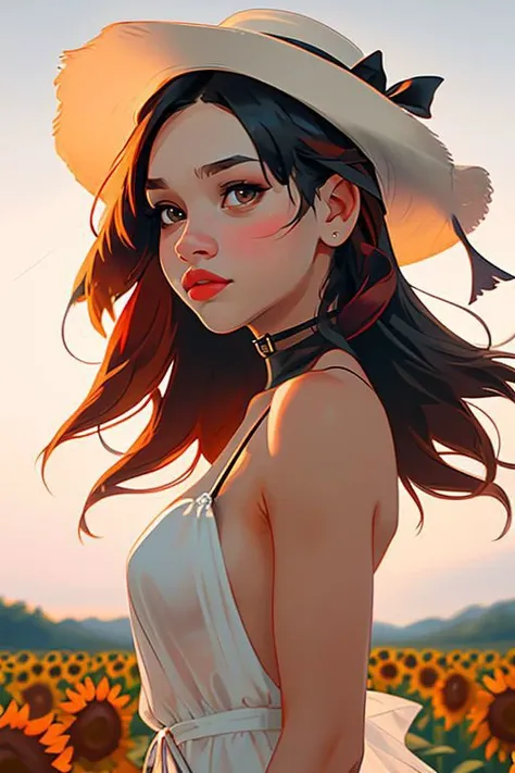 DEN_ladydeathbat_SG,
walking through a field of sunflowers wearing a summer dress and sun hat, field, sunflowers, summer, scenic,
bokeh, f1.4, 40mm, photorealistic, raw, 8k, textured skin, skin pores, intricate details <lora:epi_noiseoffset2:1>, epiCRealism