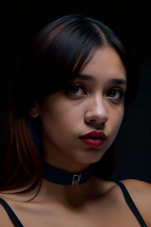 DEN_ladydeathbat_SG,
(headshot:1.2) portrait on a (plain dark background:1.2), (headshot:1.2), (face focus:1.1), intricate (beautiful eyes:1.2), (wide open eyes:1.1), Big eyes, clean photo, lighting from behind, (Red lighting from the left:1.3), (Blue lighting from the right:1.3),
bokeh, f1.4, 40mm, photorealistic, raw, 8k, textured skin, skin pores, intricate details <lora:epi_noiseoffset2:1>, epiCRealism