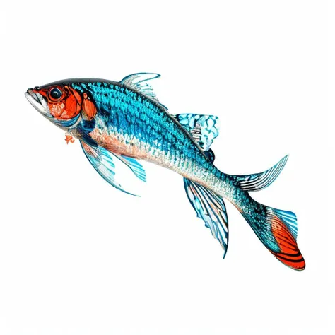 <lora:botanical_illustrationv1:1>, botanical illustration, solo, white background,fish with very long tail, (masterpiece, best quality, high quality, highres, ultra-detailed),