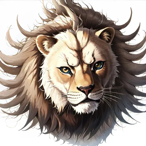 botanical illustration,white background, <lora:botanical illustrationv1:0.8>,lion,solo