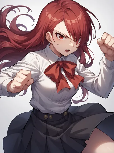 score_9, score_8_up, score_7_up, score_6_up, score_5_up, score_4_up, BREAK, source_cartoon, source_anime,
1girl, solo,  <lora:persona3_kirijou_ponyXL:1> kirijodef, red hair, red eyes, hair over one eye, gekkoukan high school uniform, white shirt, long sleeves, red bow, black skirt
fighting pose