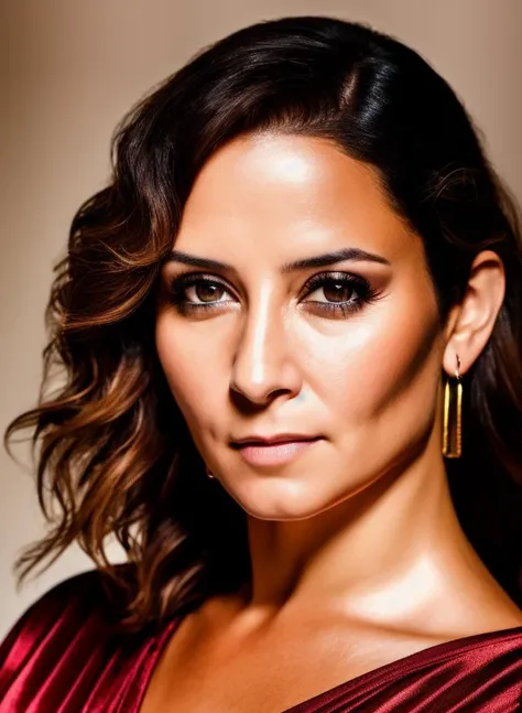 masterpiece, DSLR photo, analog style, nikon d5, real photo, a photo of a 40yo sexy woman <lora:ayuso:1>, brown eyes, dramatic lighting (85mm), (detailed facial features), (detailed shiny eyes)
