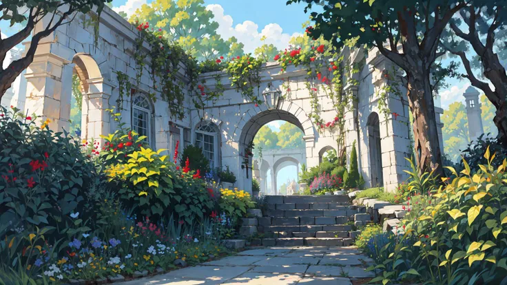 Scenery, no humans, best quality, ultimate amazing accuracy definition, out doors, in a botanical garden
