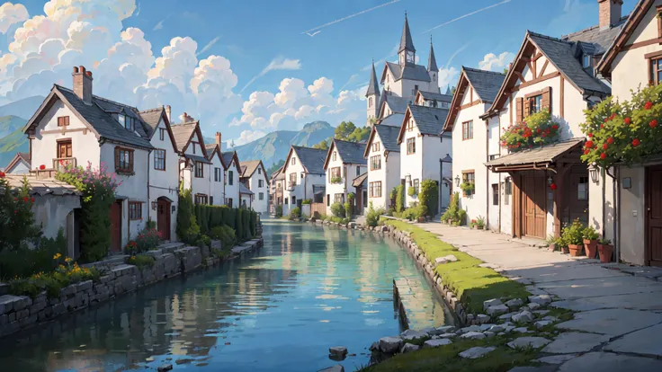 Scenery, no humans, best quality, ultimate amazing accuracy definition, out doors, in a village