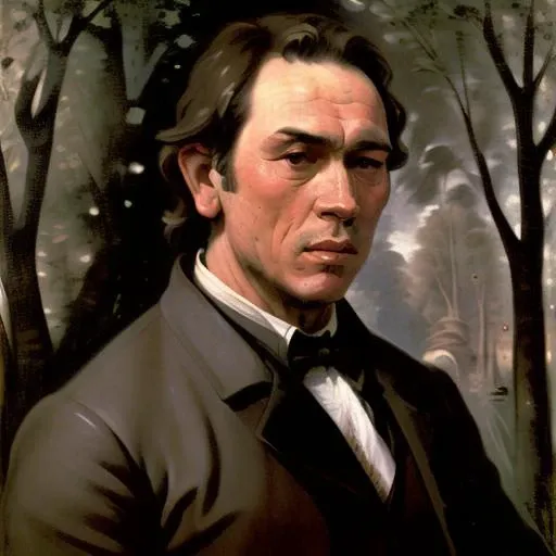 tlj1, man by Jean-Baptiste-Camille Corot <lora:TommyLeeJones:1>