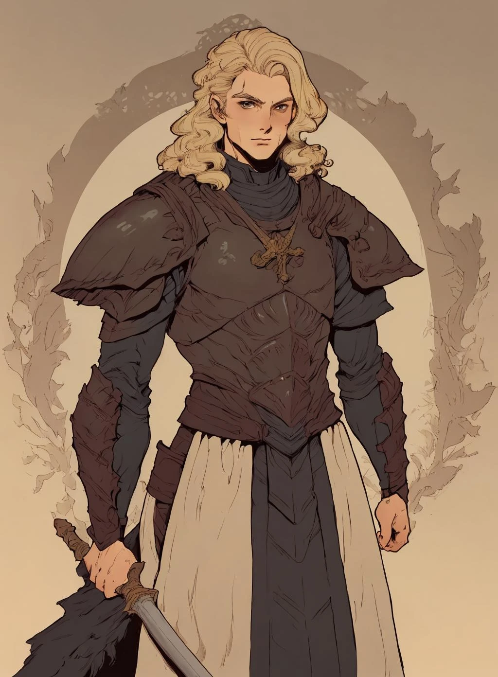 draw of a man,
blonde hair, armor, medieval warrior, solo,
<lora:jasmin-000004:.9>