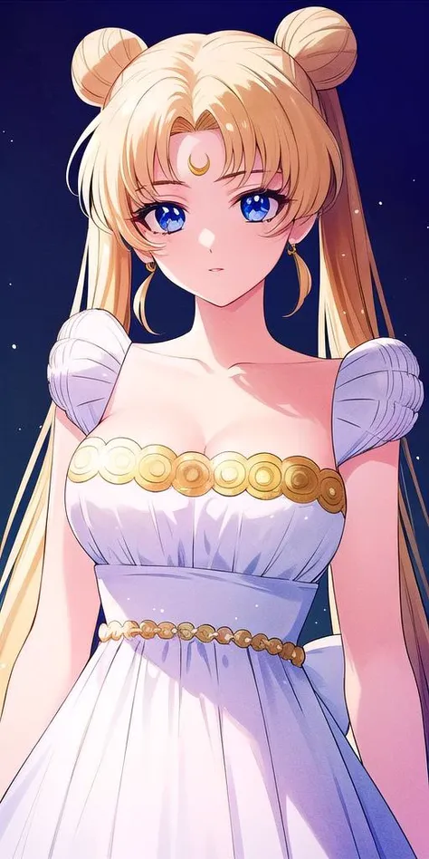 <lora:SMUsagiTsukinoV3:.7>, SMUsagiTsukino, large_breasts, standing, solo, masterpiece, best quality, detailed face, detailed eyes, highres, masterpiece, best quality, detailed face, detailed eyes, highres, SMPrincessOutfit