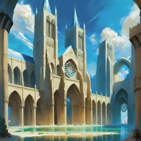 digital painting, epic fantasy cathedral in Oasis <lora:EnvyNormanArchitectureXL01:0.3><lora:EnvyAnimeOilXL01:1><lora:EnvyBetterHiresFixXL01:0:hr=1>