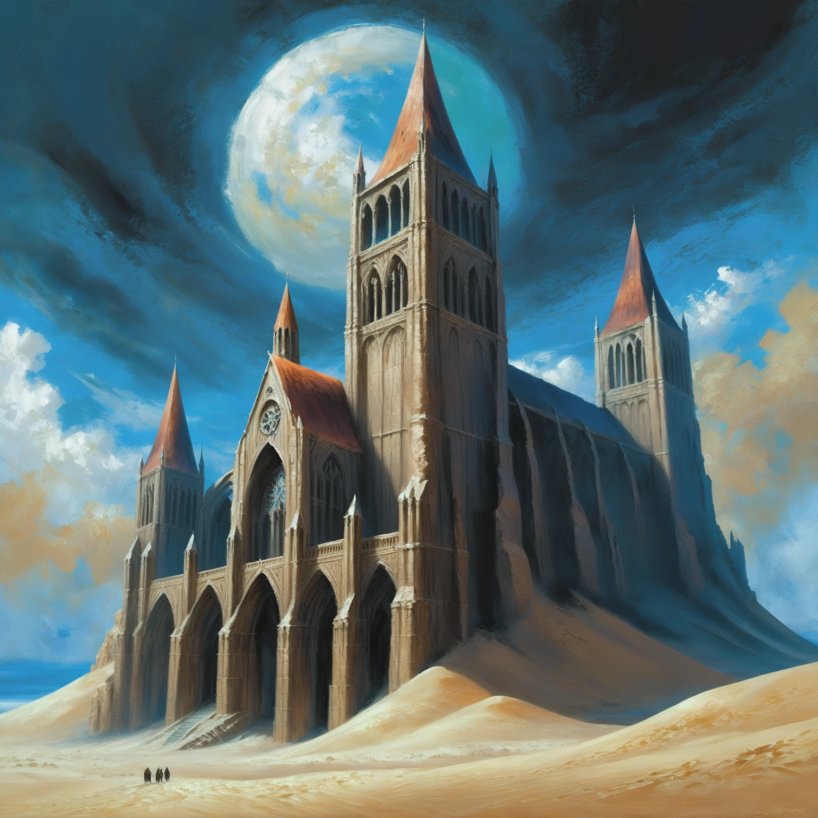 digital painting, dark fantasy ruined cathedral in Silicate Sand Dunes <lora:EnvyNormanArchitectureXL01:0.3><lora:EnvyAnimeOilXL01:1><lora:EnvyBetterHiresFixXL01:0:hr=1>