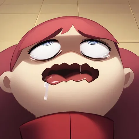 score_9, score_8_up, score_8, sexy 29 year old female Teslamagnet, Red jacket, red skirt, pink pantyhose, petite body, IncrsLowTier, upper body, bocchianxiety, open mouth, wavy mouth, mouth drool, rolling eyes, on floor