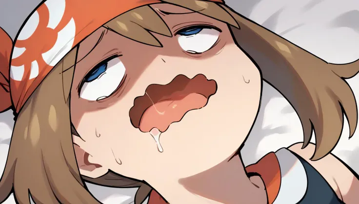 score_9,score_8_up,score_7_up,score_6_up,score_5_up,score_4_up,score_anime,solo,
may \(pokemon\),sweat,<lora:meme_bocchianxiety_ponyXL:1>,bocchianxiety,open mouth,wavy mouth,mouth drool,rolling eyes,on bed,