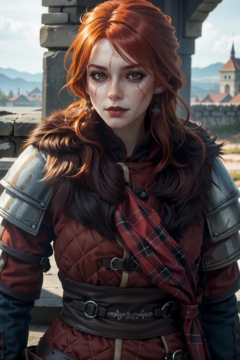 ((masterpiece, best quality))
 <lora:Witcher3Cerys:0.8>
Witcher3Cerys, 1girl, red hair, long hair, scar, High angle shot