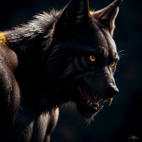 (detailed, masterpiece, intricate) <lora:add_detail:0.8>, a portrait of a werewolf, extreme detail, patterned fur, glowing yellow eyes, ominous, dark background, torso, head, side view, deep blue backlight
<lora:werewolf_v0.2:1>