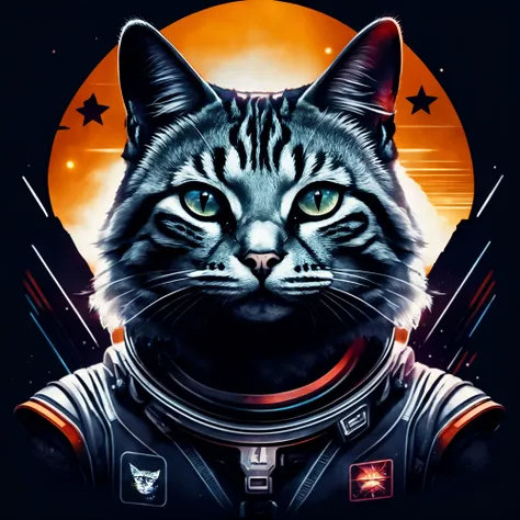 astronaut cat, epic, cinematic, intense, T Shirt Design, TShirtDesignAF, <lora:TShirtDesignRedmond2.1V-FreedomRedmond-TShirtDesign-TShirtDesignAF:1>