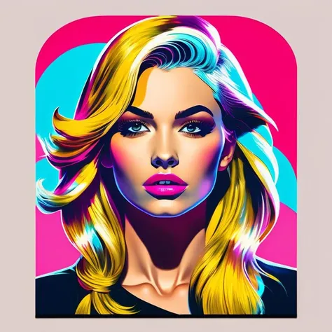 A stunning blonde girl, portrait, face focused, pop art,
T shirt design,TshirtDesignAF,<lora:TshirtDesign21Config4WithTEV2:1>