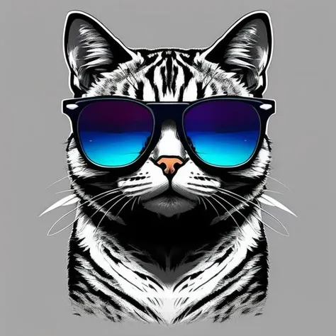 Cat wearing sunglasses,
,T shirt design,TshirtDesignAF,<lora:TshirtDesign21Config4WithTEV2:1>