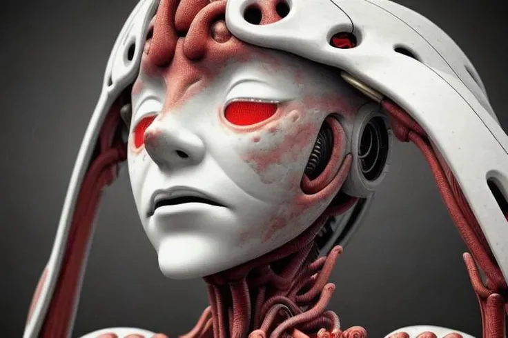 photorealistic, (Hyperrealistic art RAW analog photo of a sculpture of a neural network, meltingsynthetic porcelain girl, red((mechanical, white skin:2, trypophobia:0.8, looking at viewer)), (sharp focus, hyper detailed, highly intricate, physically based unbiased rendering), natural lighting, <lora:add-detail-xl:3> . Extremely high-resolution details, photographic, realism pushed to extreme, fine texture, incredibly lifelike, cinematic, 35mm film, 35mm photography, film, photo realism, DSLR, 8k uhd, hdr, ultra-detailed, high quality, high contrast,:1.2) vivid colors, highly detailed, abstract,