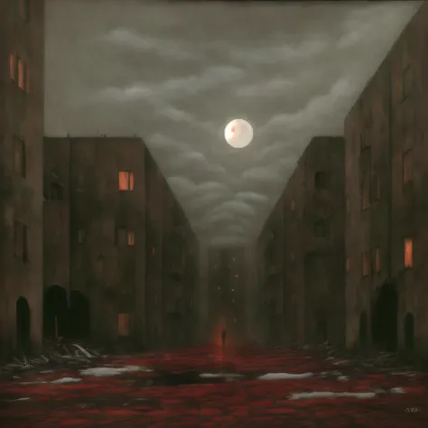 oil painting, suguru_tanaka, <lora:Suguru_Tanaka_Style:0.7>, dark sky,fog,black background,,flesh wall,red walls,tombstones,towering,abyss,brown,putrefaction,red floor,bright,moon,gateway,floating,ominous,horror, destroyed city,wasteland,cinematic,realistic photo,canals,sci-fi, (Disconnected limbs ,Gross proportions,Fused fingers,ugly,Duplicate ,Bad anatomy:1.2), <lora:russian_panel_houses_v105:0.8>, russian panel houses, <lora:siberian_atmosphere_v1:0.65>,