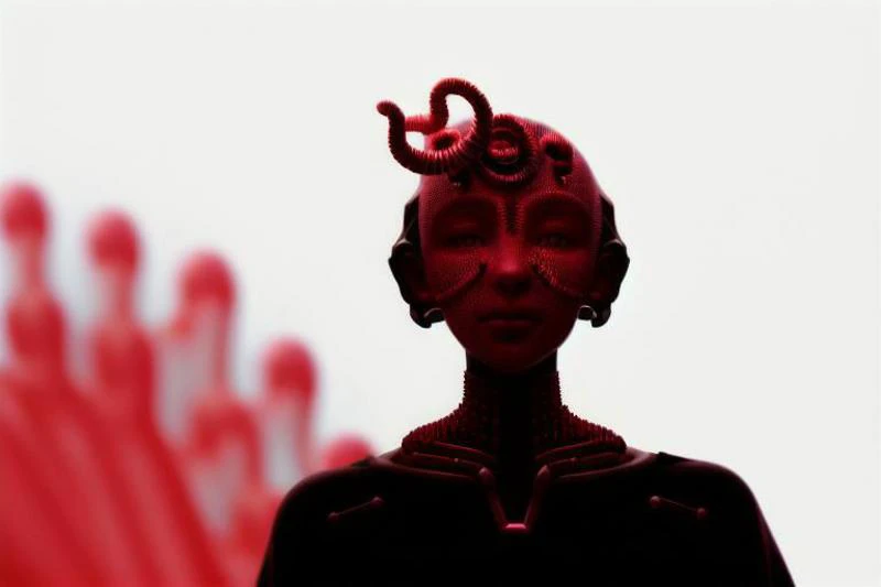 photorealistic, (Hyperrealistic art RAW analog photo of a sculpture of a neural network, synthetic porcelain girl, red((mechanical, white skin:2, trypophobia:0.8, looking at viewer)), (sharp focus, hyper detailed, highly intricate, physically based unbiased rendering), natural lighting, <lora:add-detail-xl:3> . Extremely high-resolution details, photographic, realism pushed to extreme, fine texture, incredibly lifelike, cinematic, 35mm film, 35mm photography, film, photo realism, DSLR, 8k uhd, hdr, ultra-detailed, high quality, high contrast,:1.2) vivid colors, highly detailed, abstract,