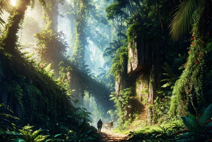 8k , masterpiece, illustrate art, hyper sharpness, high detailed, cgi, anime style, vray, radiosity, bokeh, lens flare,
<lora:sceneConcept_s_v2:0.8>, large mysterious citadel inThe Exotic Amazon Rainforest: Immersing in the lush greenery and rich biodiversity of the Amazon rainforest, home to countless species, <lora:JW:0.5>, <lora:add_detail:0.5>