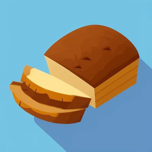 awesome rpg icon of a loaf of bread, simple background, isometric