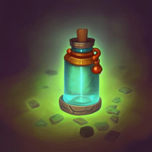 Awesome RPG icon of a magic potion, game asset trending on artstation